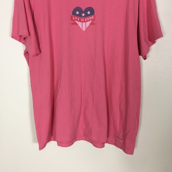 ๐๐ SOLD!! Life Is Good Pink American Heart Shirt - Picture 4 of 8